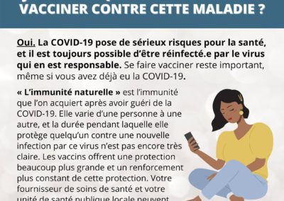 Si j’ai déjà eu la COVID-19, est-ce que je devrais quand même me faire vacciner contre cette maladie ?