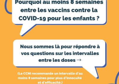 Pourquoi au moins 8 semaines entre les vaccins contre la COVID-19 pour les enfants?