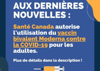 Santé Canada autorise l’utilisation du vaccin bivalent de Moderna