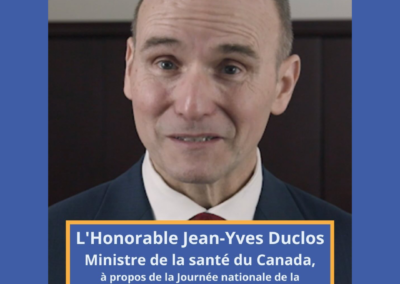 Ministre Jean-Yves Duclos à propos de la journée nationale de la vaccination pour les enfants