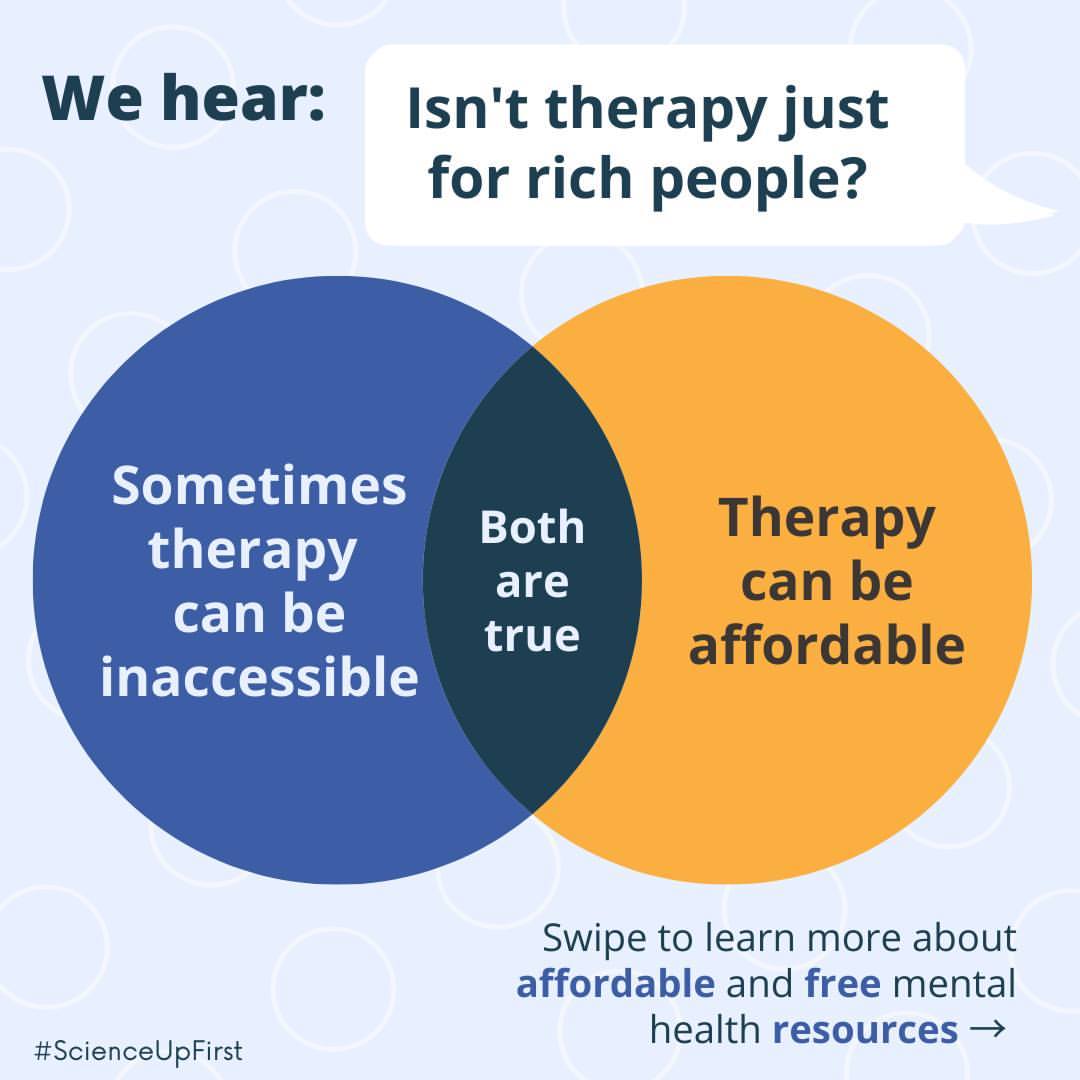 We hear: “Isn’t therapy just for rich people?”