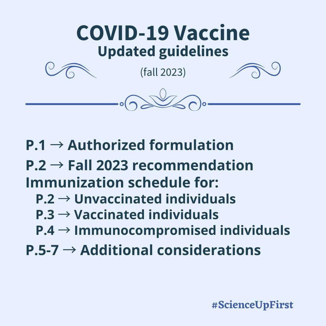 COVID-19 Updated Guidelines, Fall 2023