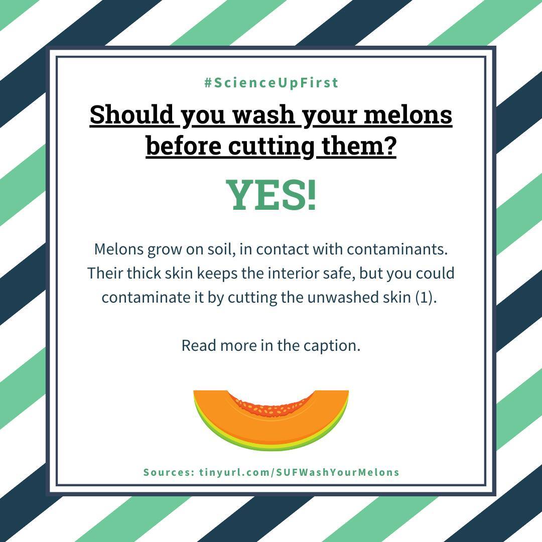 Should you wash your melons before cutting them?